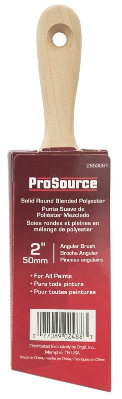 ProSource OR 21681 0200 Angular Sash Pain Wt Brush, Round Handle, 2 in W, Polyester