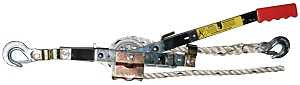 Maasdam A-20 Rope Puller, 20 ft Lift, 0.75 ton Lifting, 1500 lb Pull Force, 8 in Mini Between Hooks, 20 ft L Rope/Cable