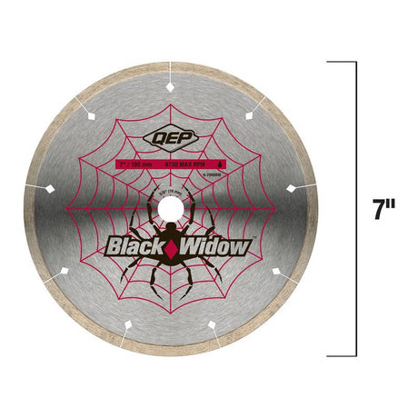 QEP Black Widow 7 in. D X 5/8 in. Steel Continuous Rim Diamond Saw Blade 1 pc