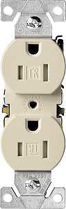 Eaton Wiring Devices TR270V Duplex Receptacle, 2 -Pole, 15 A, 125 V, Push, Side Wiring, NEMA: 5-15R, Ivory