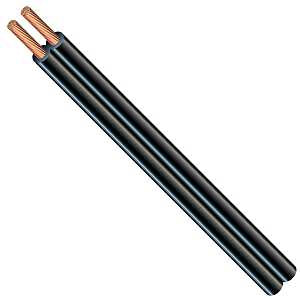 CCI 600006608 Lamp Cord, 18 AWG Wire, 2-Conductor, 250 ft L, Copper Conductor, PVC Insulation, Black Sheath, 10 A
