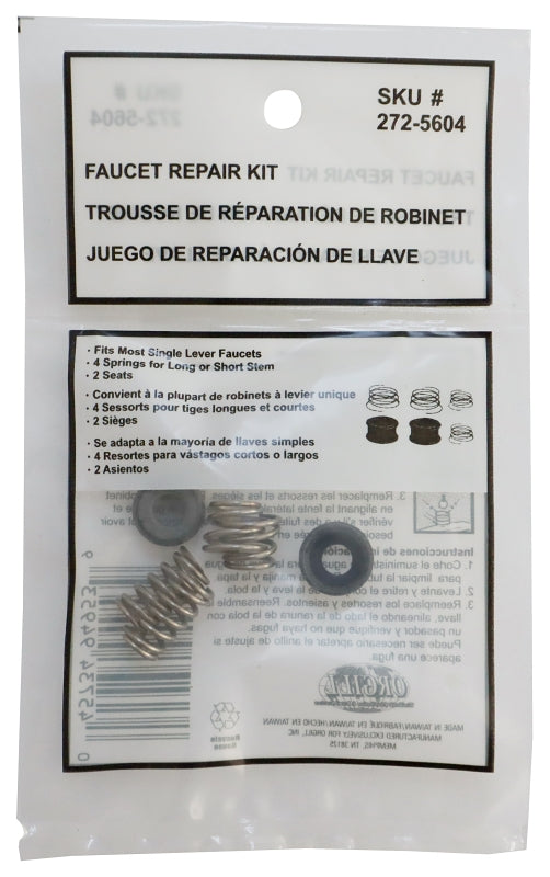 ProSource PMB-075 Seat and Spring Kits, Stainless Steel/Rubber, Silver Black, 6-Piece