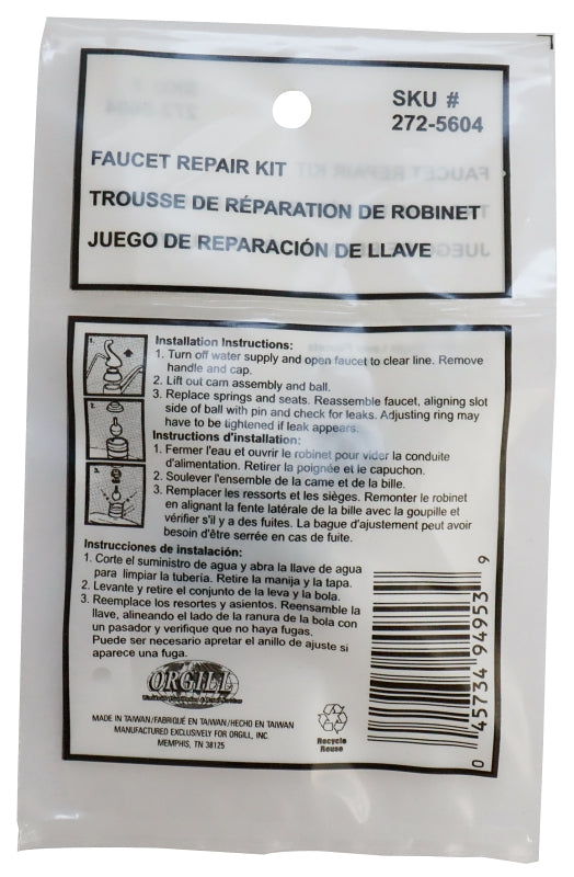 ProSource PMB-075 Seat and Spring Kits, Stainless Steel/Rubber, Silver Black, 6-Piece