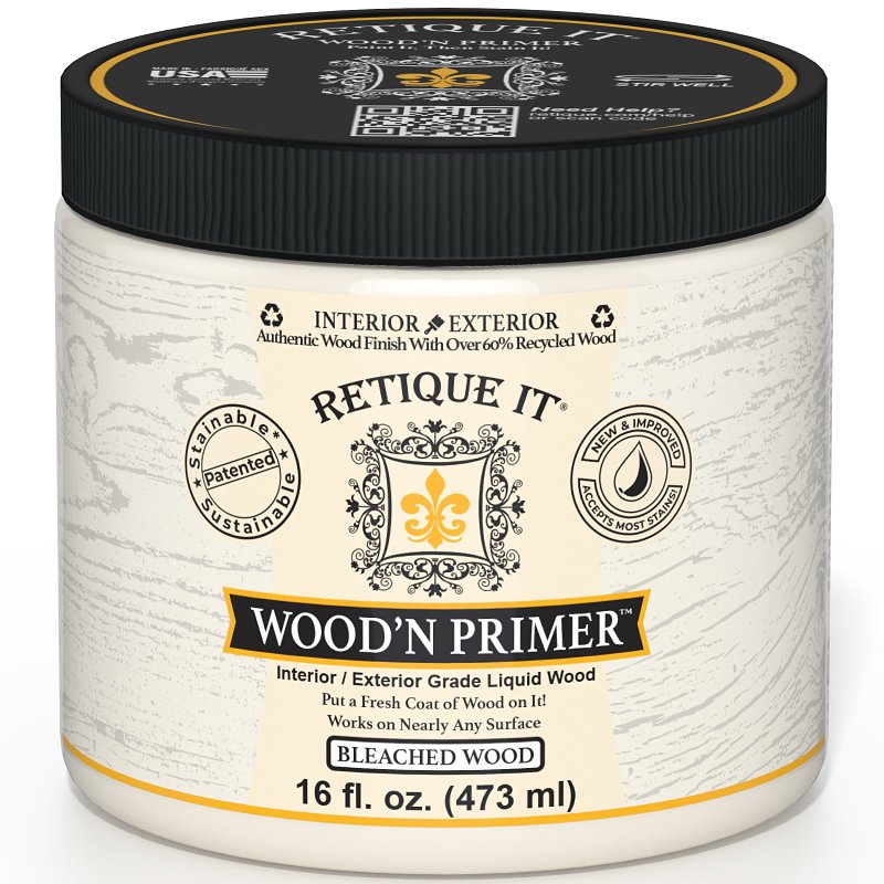 Retique It Wood'n RQ-WNP16-BLCH-R10 Primer, Bleached Wood, 16 oz
