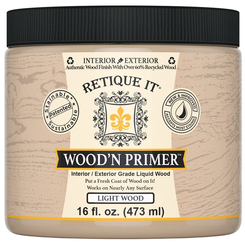 Retique It Wood'n RQ-WNP16-LITE-R10 Primer, Light Wood, 16 oz