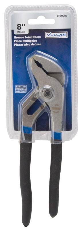 Vulcan PC980-04 Groove Joint Plier, 8 in OAL, 1-1/4 in Jaw, Black & Blue Handle, Non-Slip Handle, 1-1/4 in W Jaw