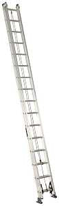 Louisville AE2200 Series AE2232 Extension Ladder, 31 ft 5 in H Reach, 300 lb, 32-Step, 1-1/2 in D Step, Aluminum