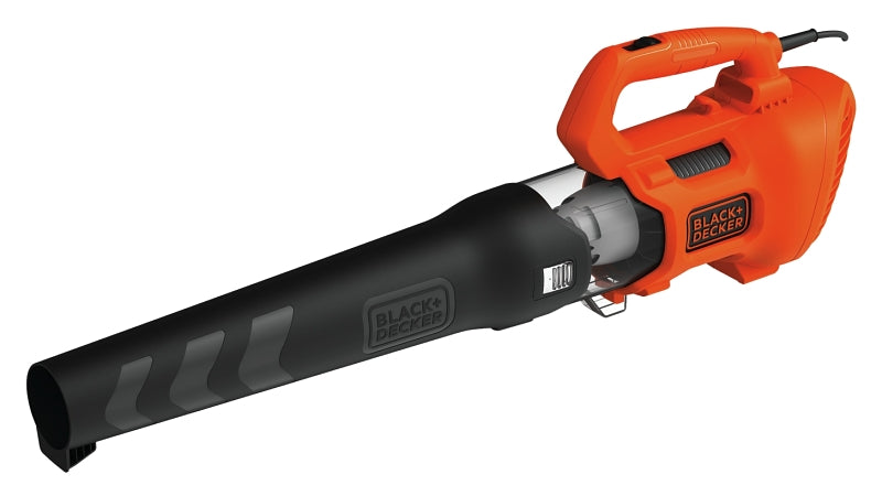 Black+Decker BEBL750 Electric Axial Leaf Blower, 9 A, 120 V, 2-Speed, 450 cfm Air