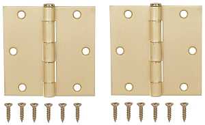 ProSource BH-202SB-PS Square Corner Door Hinge, Steel, Satin Brass, Loose Pin, 180 deg Range of Motion