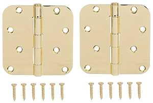 ProSource BH-402PB-PS Door Hinge, Steel, Bright Brass, Loose Pin, 180 deg Range of Motion, Screw Mounting