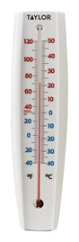 Taylor 5109 Thermometer, White Casing, 14-1/2 in H x 3-1/4 in W Dimensions, -40 to 120 deg F