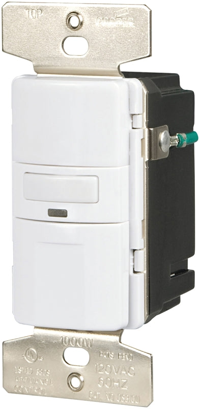 Eaton Wiring Devices OS310U-W-K Motion Sensor Switch with Nightlight and LED, Motion Sensor, 8.3 A, 120 V, 1-Pole
