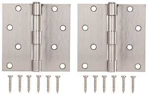 ProSource BH-502SN-PS Square Corner Door Hinge, Steel, Satin Nickel, Loose Pin, 180 deg Range of Motion