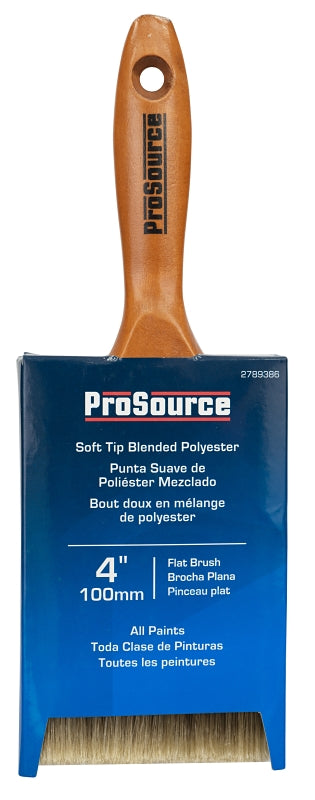 ProSource OR 1172 0400 Flat Pain Wt Brush, 4in W, Flat Cut, Polyester Blend