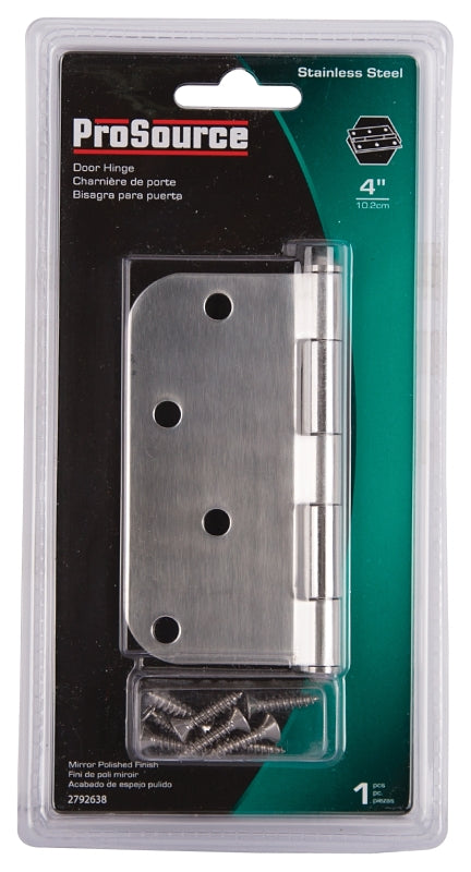 ProSource DH-S606-PS Door Hinge, Stainless Steel, Stainless Steel, Loose Pin, 180 deg Range of Motion, Screw Mounting