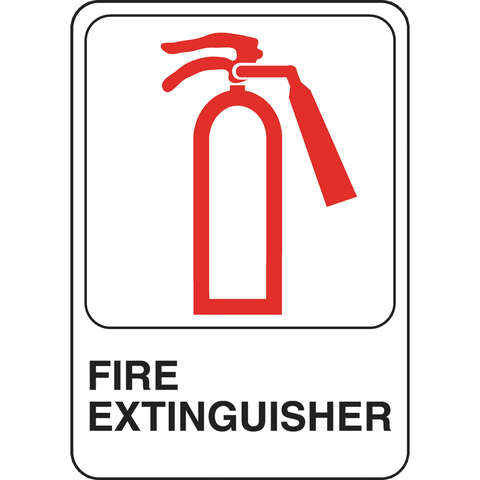 HILLMAN English White Fire Extinguisher Sign 7 in. H X 5 in. W, Pack of 6