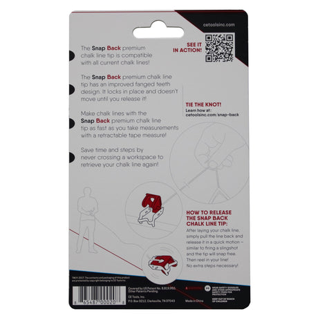 CE Tools SnapBack Releasable Chalk Line Tip