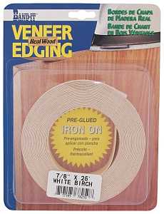 Cloverdale 78250 Edge Banding, 25 ft L Actual, 7/8 in W Actual, Birch Wood