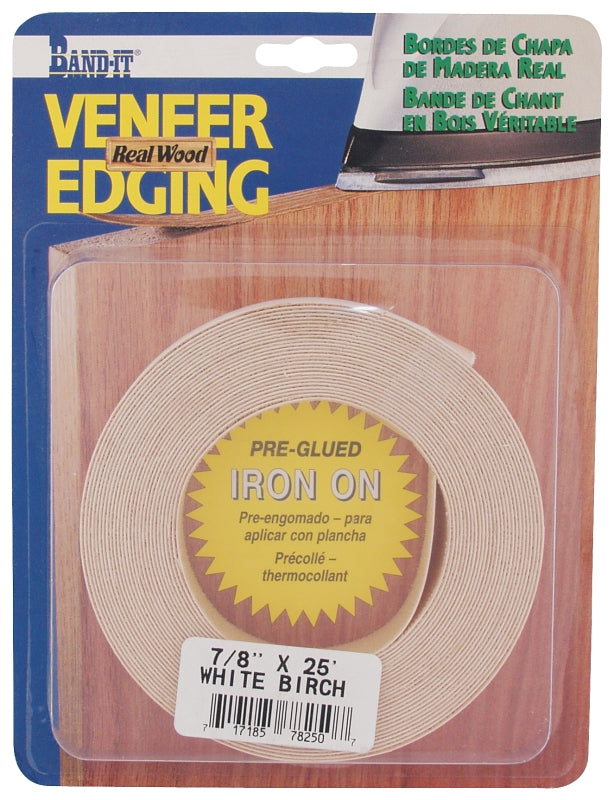 Cloverdale 78250 Edge Banding, 25 ft L Actual, 7/8 in W Actual, Birch Wood