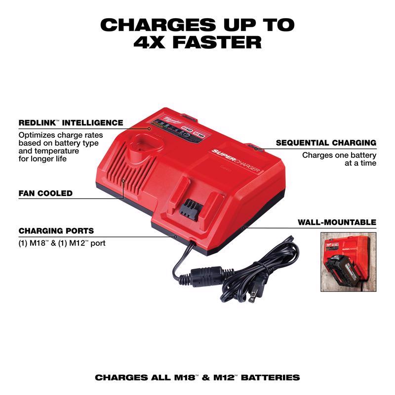 Milwaukee M18 RedLithium HD12.0 12 Ah Lithium-Ion High Output Battery and Charger 2 pc