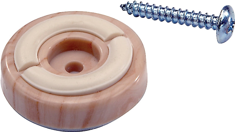Shepherd Hardware 3692 Furniture Pad, Round, 1-1/4 in Dimensions, Plastic, Woodgrain, 8 PK