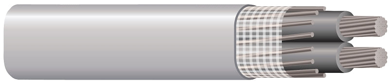 Southwire 4/0-4/0-2/0 ALUM Service Entrance Cable, Gray Sheath, 205 A, 3-Conductor, Aluminum Conductor, PVC Insulation
