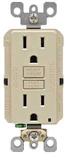 Leviton SmartlockPro M01-GFNT1-03I GFCI Receptacle/Outlet, 125 V, 15 A, NEMA: NEMA 5-15R, Ivory