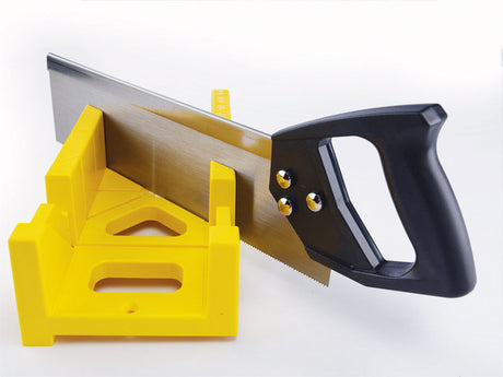 Ace 12 in. L X 4 in. W Plastic Mitre Box with Back Saw Yellow 1 pc