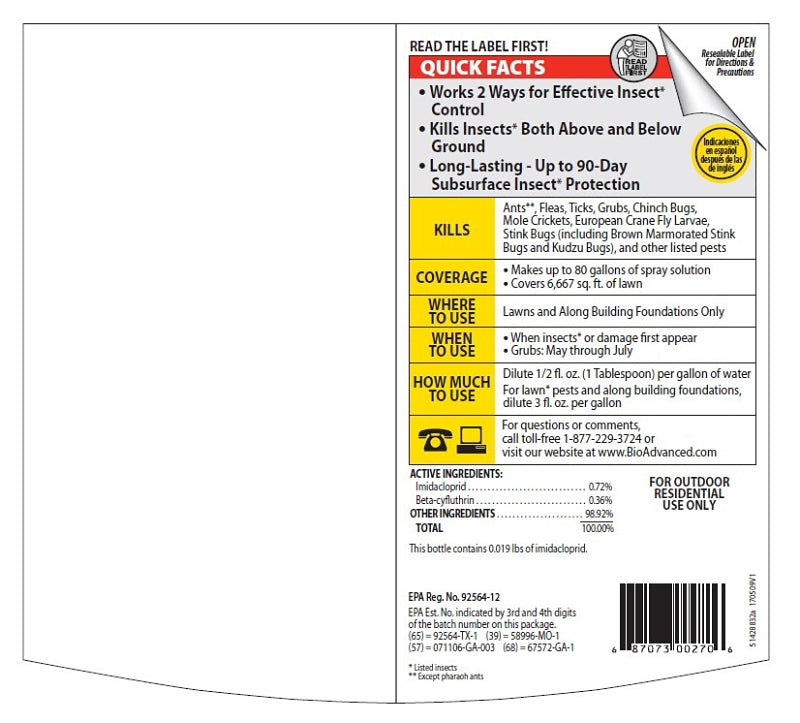 BioAdvanced 700270B Insect Killer, Liquid, Spray Application, Outdoor, 40 oz