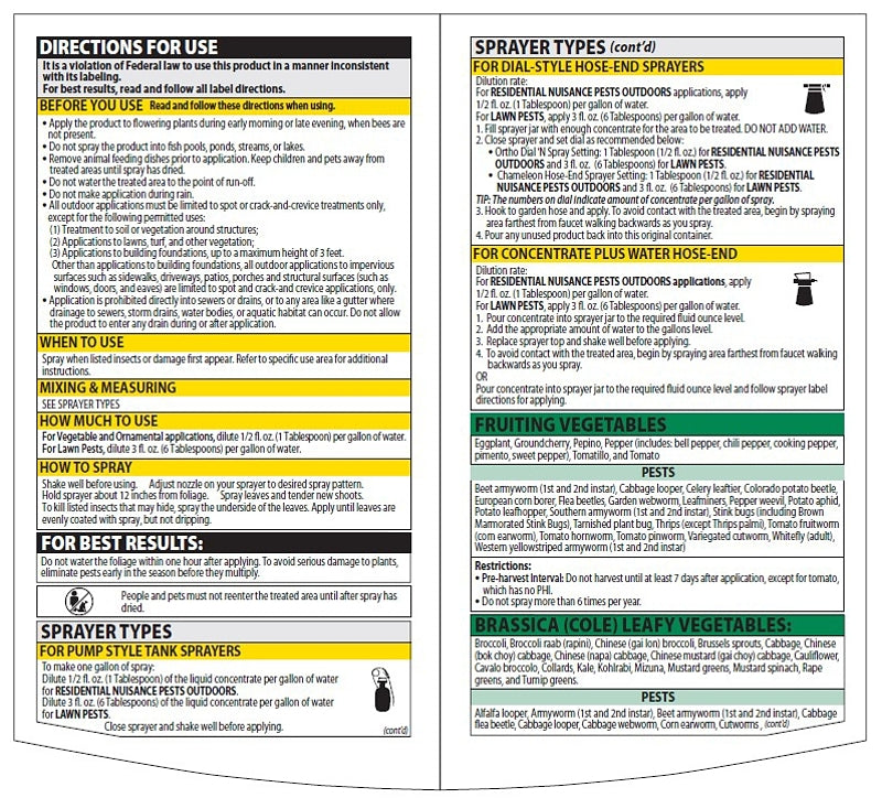 BioAdvanced 701521A Vegetable and Garden Insecticide, Liquid, Spray Application, 32 oz Bottle