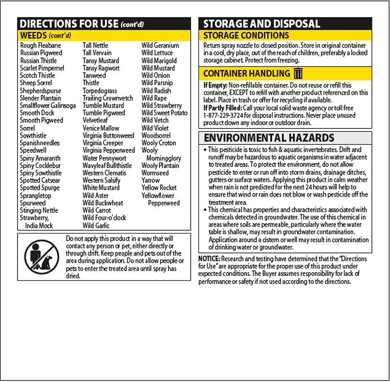 BioAdvanced 704130A Weed and Crabgrass Killer, Liquid, Black/Brown, 1 gal Bottle