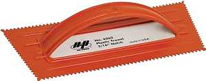 QLT 6262 Trowel, 3/16 in W x 5/32 in D Notch, 9-1/2 in L, 4-1/4 in W, V Notch, Comfort-Grip Handle