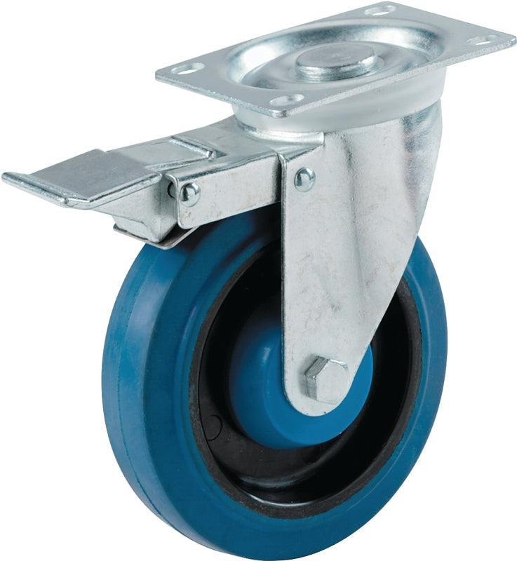 Shepherd Hardware 9262 Swivel Caster, 3-1/8 x 3-7/8 in Plate, 6.8 in L x 3.1 in W x 5.1 in H Dimensions, 4 in Dia Wheel