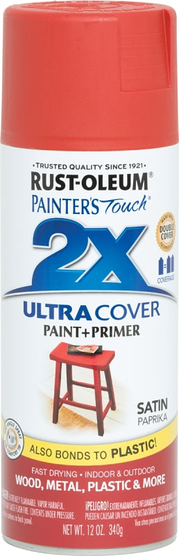 Rust-Oleum 249068 General-Purpose Spray Paint, Satin, Paprika, 12 oz Can