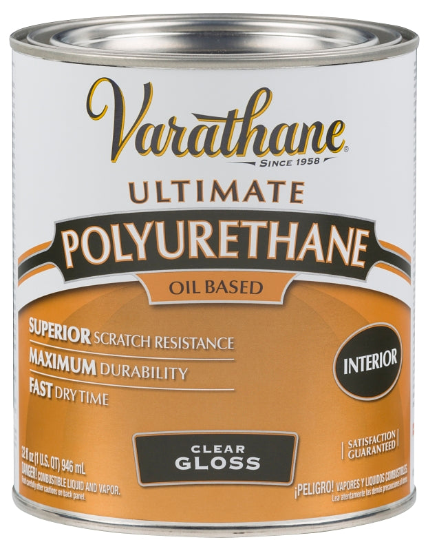 Varathane 242174H Polyurethane, Oil Base, Clear, Semi-Gloss, Liquid, 1 qt Can, 1.042 Specific Gravity