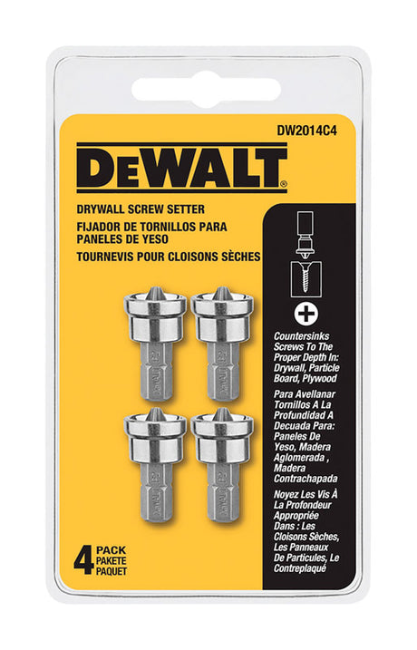 DeWalt Phillips Drywall Screw Setter S2 Tool Steel 4 pc, Pack of 3
