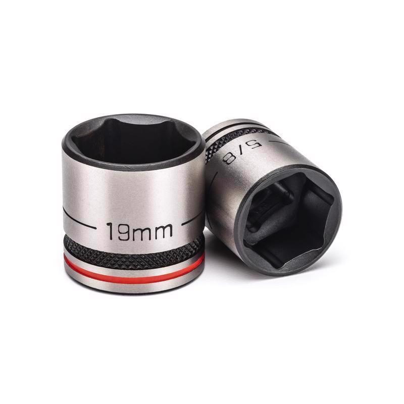 Steel Grip 1/4 and 3/8 in. drive Metric and SAE Socket and Ratchet Set 40 pc