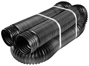 Amerimax 51310 Drain Pipe Tubing, Flexible, 4 in, PVC, Black, 25 ft L
