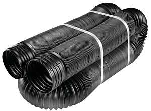Amerimax 51110 Drain Pipe Tubing, Solid Flex, 4 in, PVC, Black, 25 ft L
