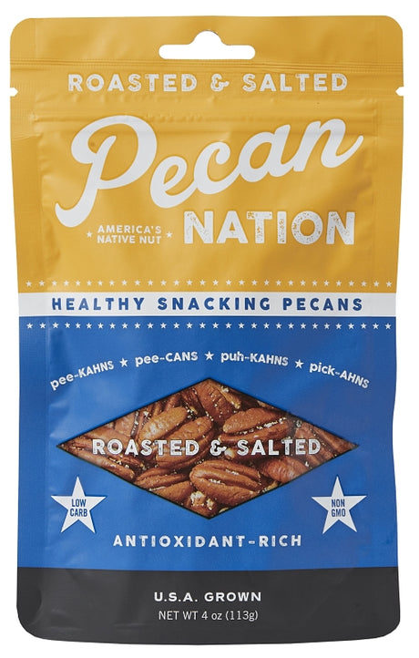 PECANS ROASTED SALTD 4OZ POUCH, Pack of 8