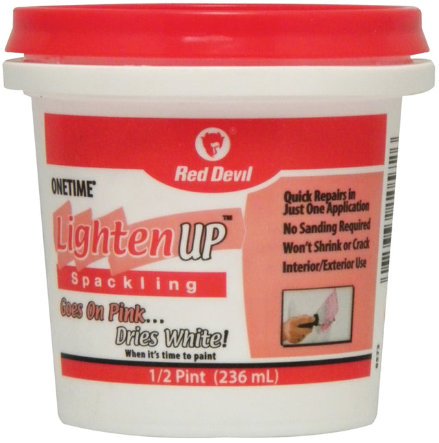 Red Devil 0572 Spackling Compound, Oil, Water Base, White, 0.5 pt Tub