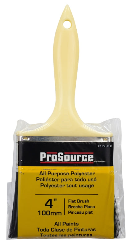 ProSource OR 110040 0400 Flat Pain Wt Brush, 4 in W, Flat Sash, Polyester