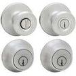 Kwikset 695T 26DCP6ALRCSK6 Combination Lockset, Left, Right, Knob Handle, Tylo Design, Satin Chrome, 3 Grade