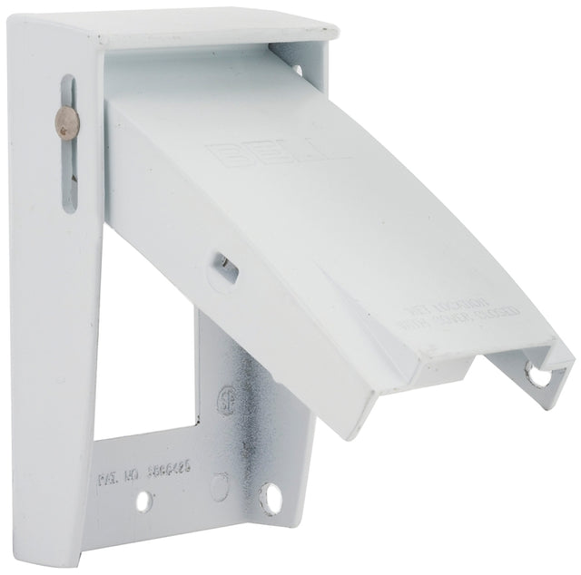 Hubbell 5028-6 Cover, 4-1/2 in L, 2-3/4 in W, Aluminum, White, Powder-Coated