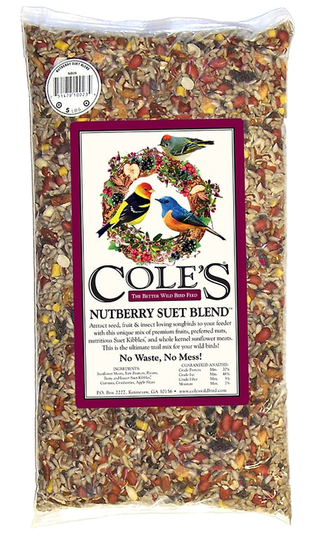 Cole's Nutberry Suet Blend NB10 Blended Bird Seed, 10 lb Bag