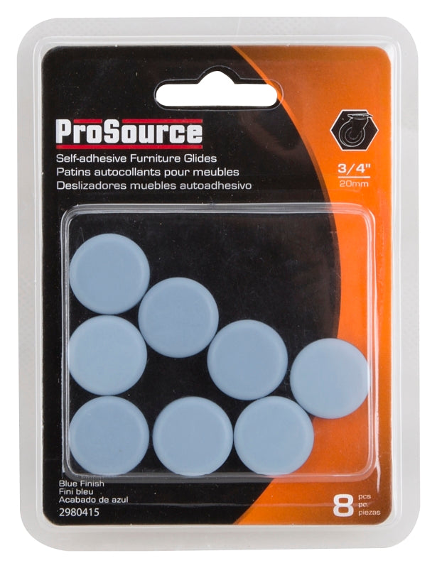 ProSource FE-50111-PS Furniture Glide, PTFE, Blue, Blue, 3/4 x 3/4 x 7/32 in Dimensions