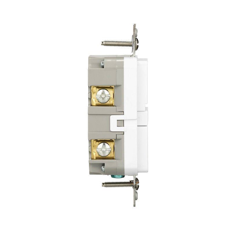 Eaton TRGF15W-3-L Self-Test GFCI Receptacle, 125 V, 15 A, NEMA: NEMA 5-15R, Back, Side Wiring, White