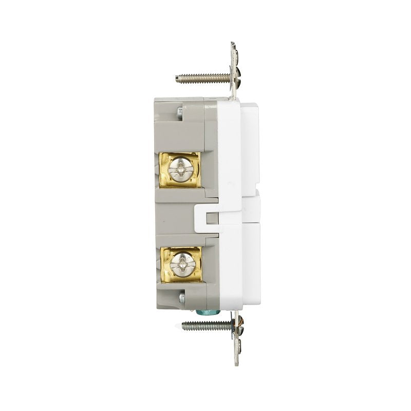 Eaton TWRGF15W Self-Test GFCI Receptacle, 125 V, 15 A, NEMA: NEMA 5-15R, Back, Side Wiring, White