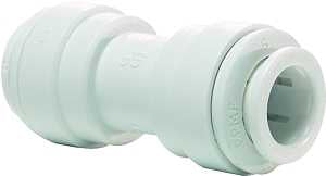 John Guest PP0412WP Pipe Union Connector, 3/8 in, Polypropylene, 60 to 150 psi Pressure