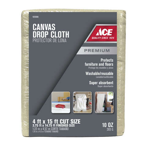 Ace 4 ft. W X 15 ft. L 10 oz Canvas Drop Cloth 1 pk